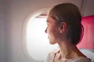 成人飞机航空黑发面部表情时尚飞行女孩室内人飞机房间侧视图交通系统旅行度假服装女人