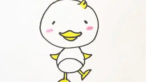  简笔画教程画只可爱的小鸭子在手抄报里,给孩子收藏吧