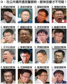  台湾警员若靠眼神盘查可疑人士政坛表情包柯文哲躺枪政坛八卦