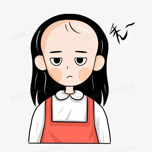  手绘卡通女孩秃头表情包图片免费下载png素材编号z7riw7j5w图精灵