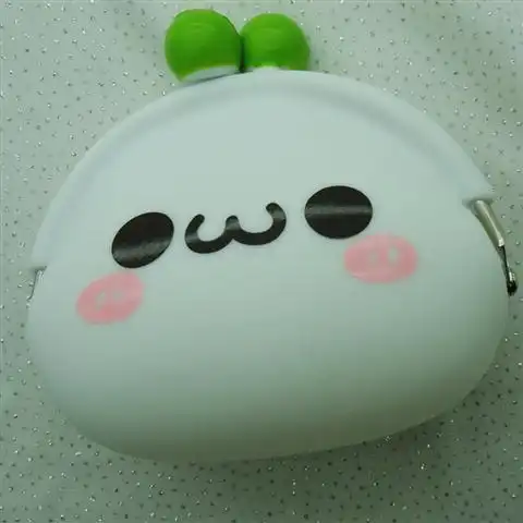  卡通女生颜文字零钱包可爱硅胶萌表情硬币包搭扣钥匙包迷你小钱包