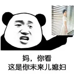  熊猫头表情包妈你看,这是你未来儿媳妇,杨幂