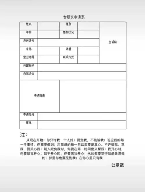  抖音热门表情包恋爱关系申请表抖音最火