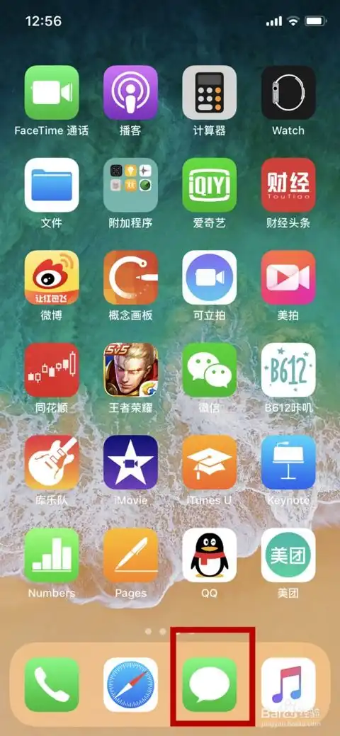  iphonex手机中的短消息如何添加表情
