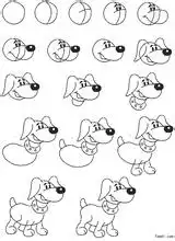 狗丶猪丶熊猫丶鸭子丶猫和熊的简笔画