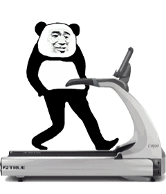  熊猫头跑步动态表情包
