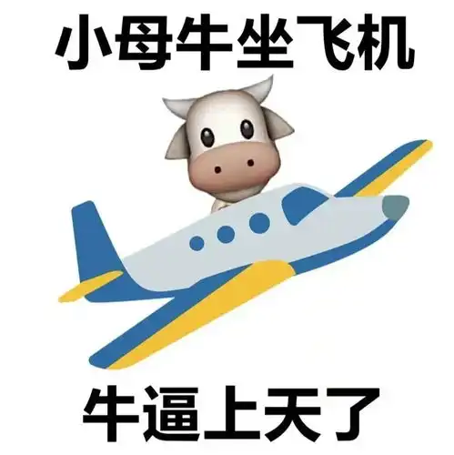 小母牛坐飞机牛逼上天了歇后语表情包发表情fabiaoqing.com